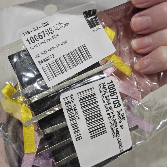 Dolls Kill x Ciel Hair Accessories Rare Set of 6 Pastel Silky Ribbon Floral Clip - Picture 7 of 7